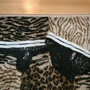 Victoria secret black lace panties xs nwt